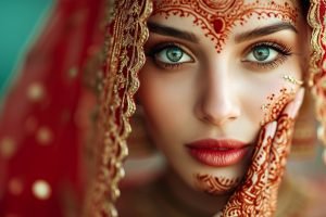 Beautiful Henna Art on Face